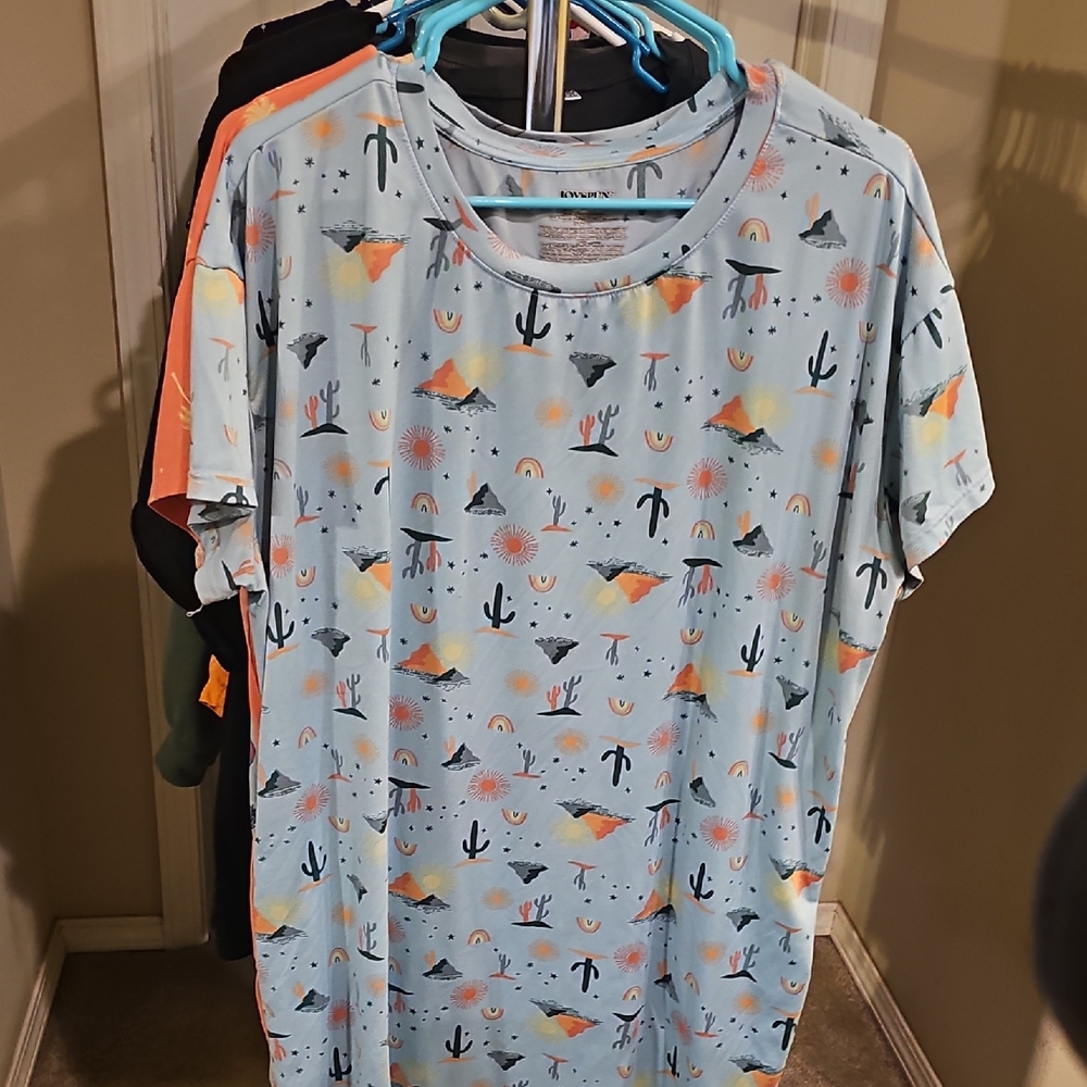 Blue Graphic T-Shirt with Desert Print